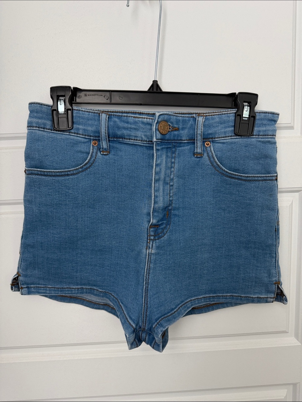BDG Pin Up Super High Waist Blue Denim Shorts 28W